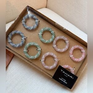 Tahari Pastel Beaded Napkin Ring Holders